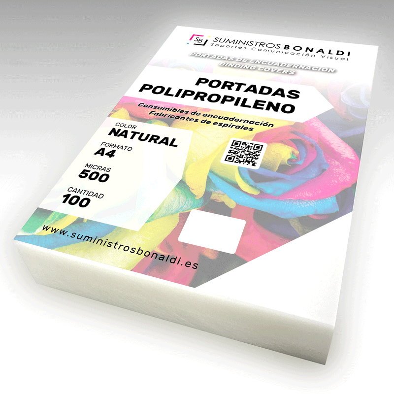 [25030] Portada Polipropileno 500µ (100 Uds) (Translúcida Natural, Translúcida, A4)