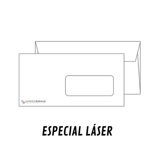 Sobre Americano 115x225 V/Derecha Esp. Láser (500 Sobres)