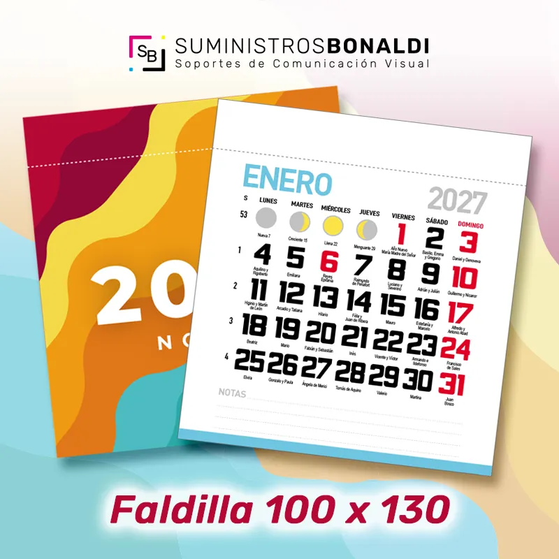 [47FAL100] Faldillas Calendario Notas 2027 (100 x 130 mm)