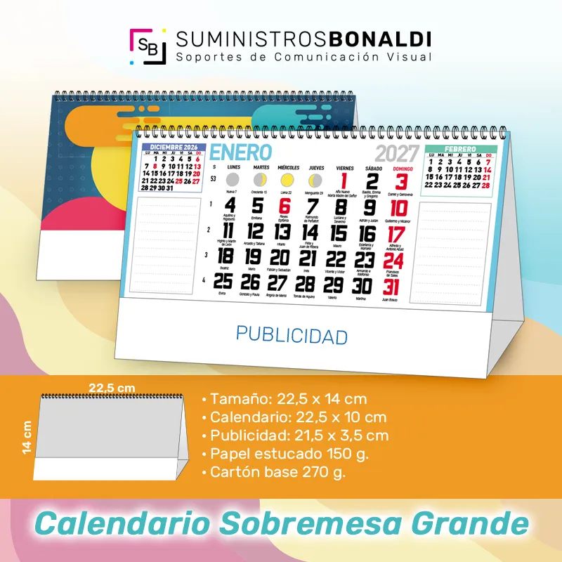 Calendario Sobremesa Neutro Wire-O 2027