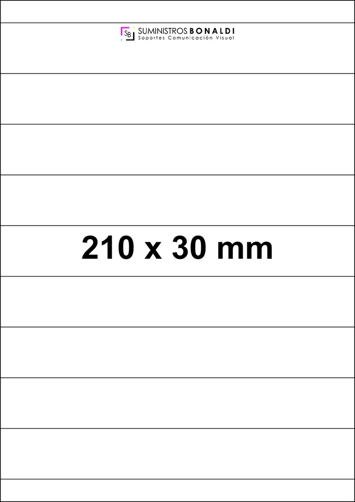 [4521030] Etiqueta Adhesiva Precortada - 9 Etiquetas/Hoja (210 x 30 mm, 100 Hojas)