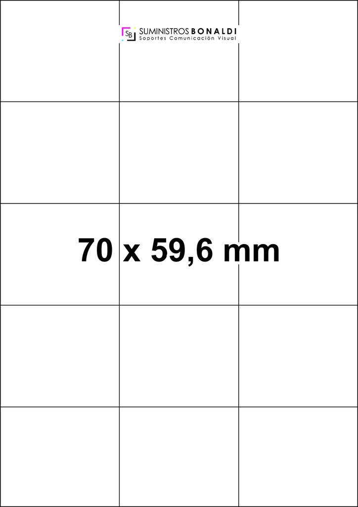 [4570596] Etiqueta Adhesiva Precortada - 15 Etiquetas/Hoja (70 x 59,6 mm, 100 Hojas)