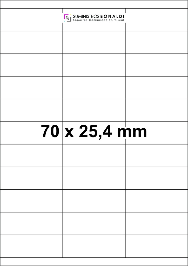 Etiqueta Adhesiva Precortada - 33 Etiquetas/Hoja