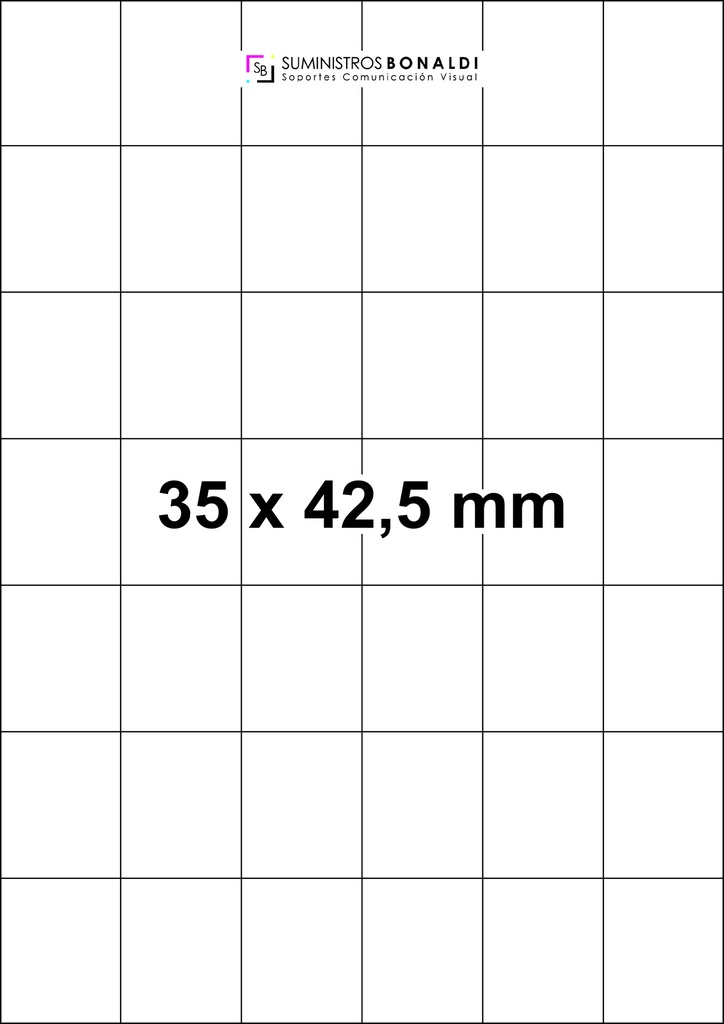 [4535425C] Etiqueta Adhesiva Precortada - 42 Etiquetas/hoja (35 x 42,5 mm, 500 Hojas)