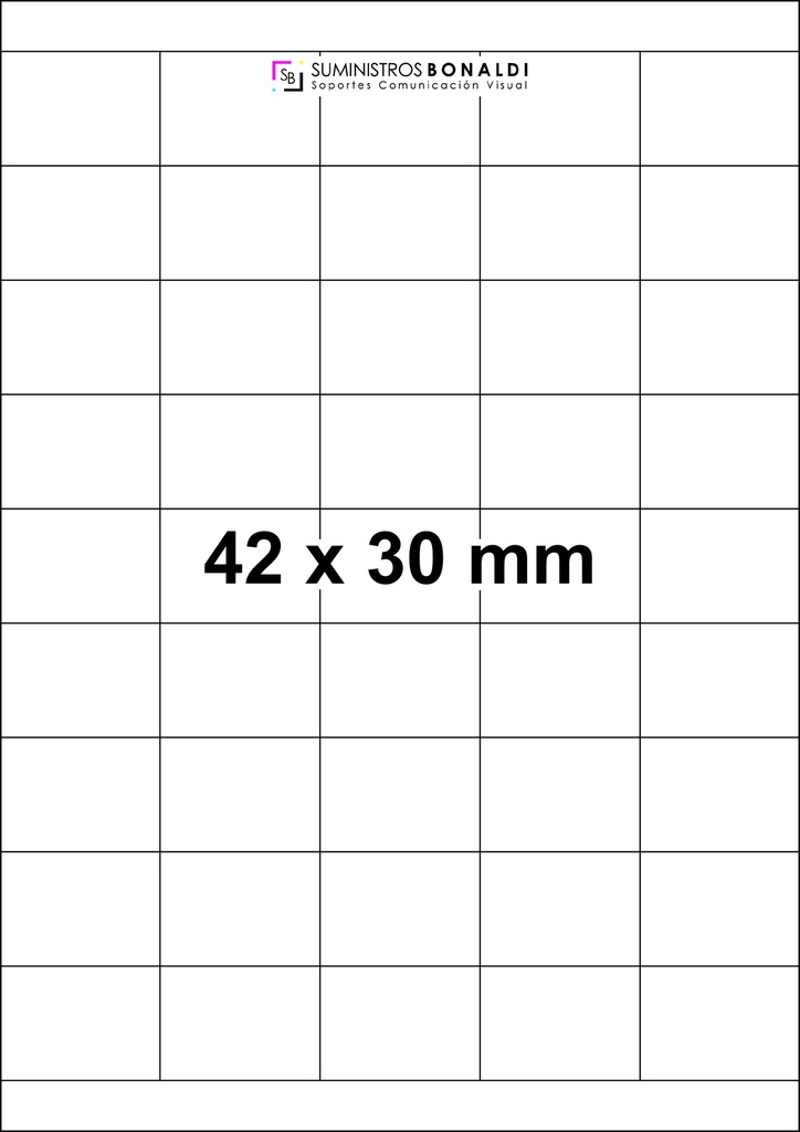 [454230] Etiqueta Adhesiva Precortada - 45 Etiquetas/Hoja (42 x 30 mm, 100 Hojas)