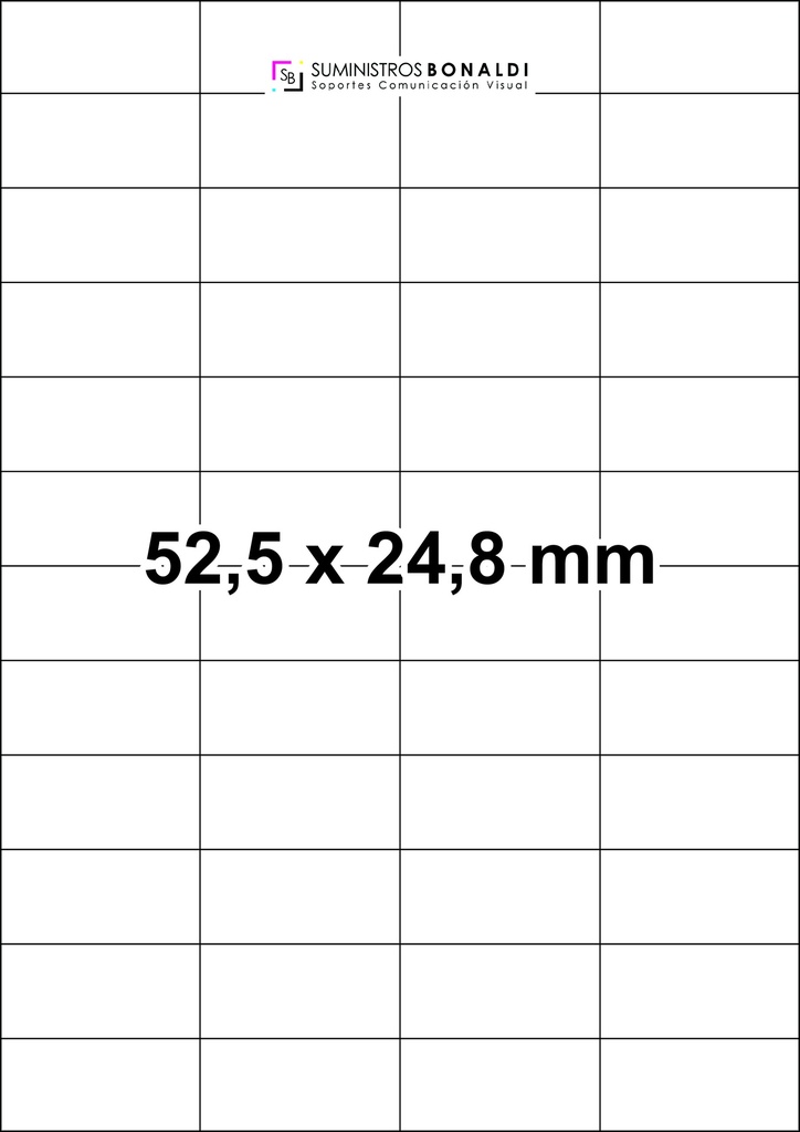[45525248C] Etiqueta Adhesiva Precortada - 48 Etiquetas/hoja (52,5 x 24,8 mm, 500 Hojas)