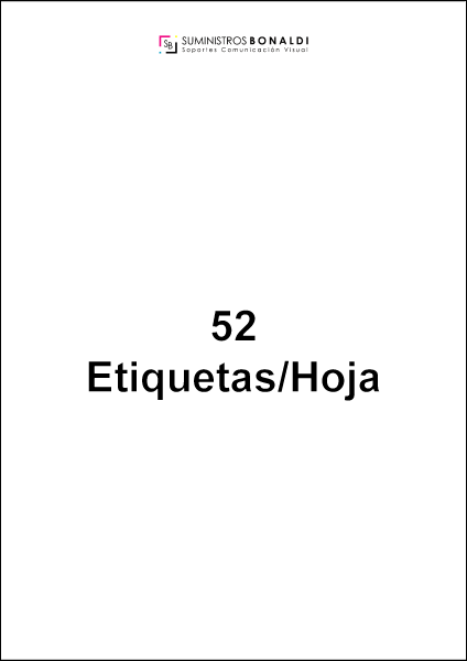 Etiqueta Adhesiva Precortada - 52 Etiquetas/hoja