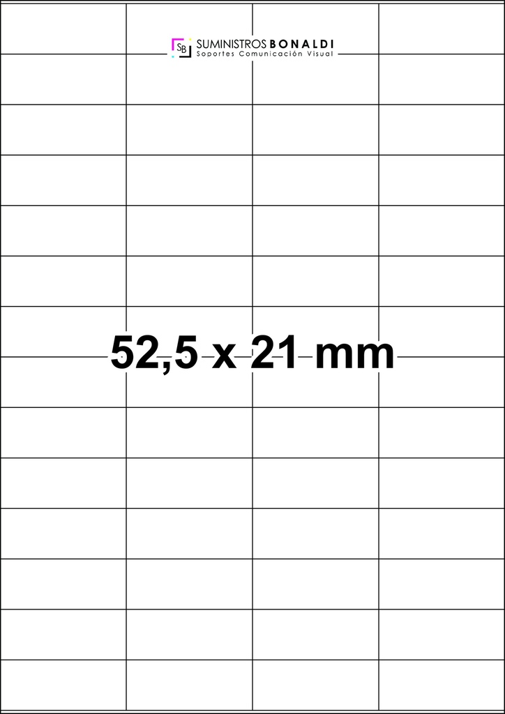 [4552521] Etiqueta Adhesiva Precortada - 56 Etiquetas/Hoja (52,5 x 21 mm, 100 Hojas)