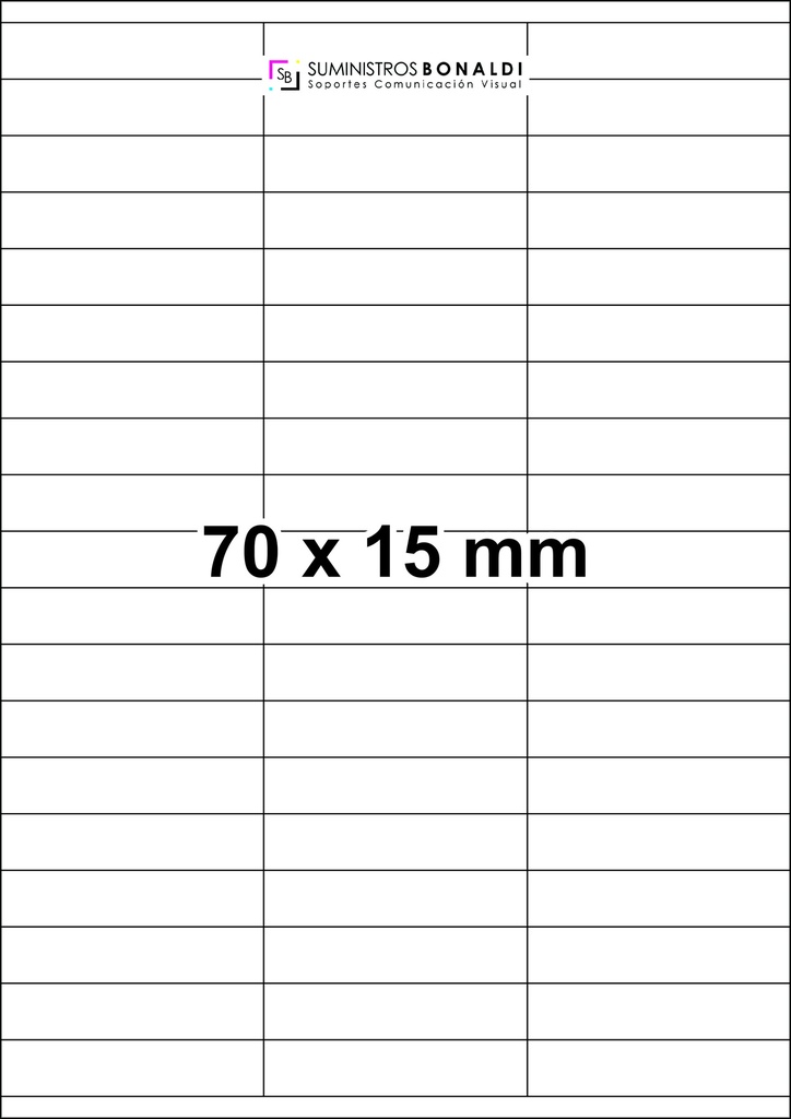[457015] Etiqueta Adhesiva Precortada - 57 Etiquetas/Hoja (70 x 15 mm, 100 Hojas)