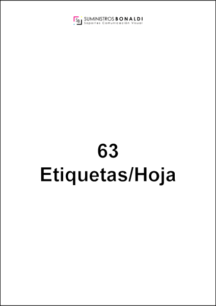 Etiqueta Adhesiva Precortada - 63 Etiquetas/hoja