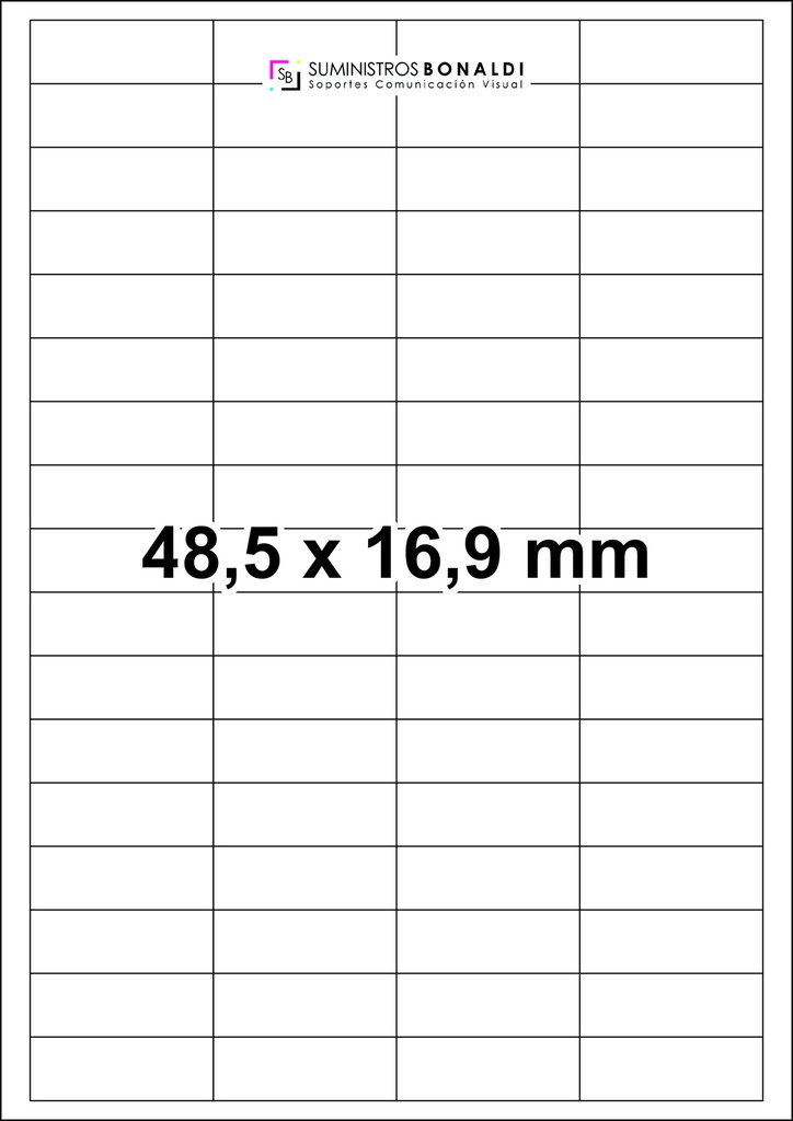 [45485169] Etiqueta Adhesiva Precortada - 68 Etiquetas/Hoja (100 Hojas)