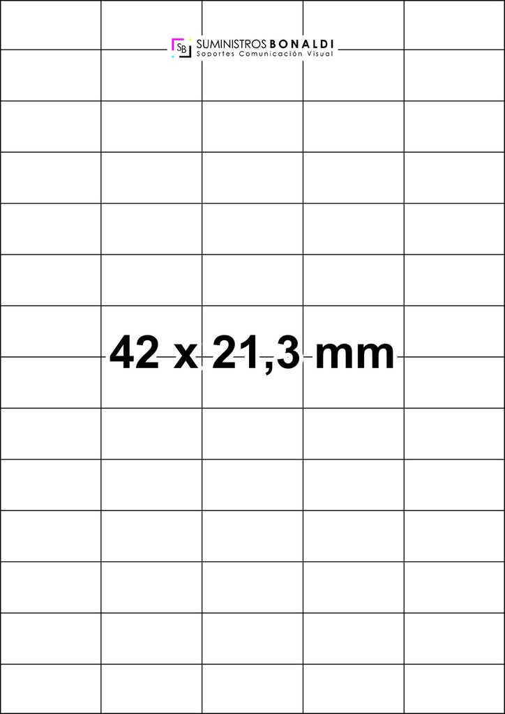Etiqueta Adhesiva Precortada - 70 Etiquetas/Hoja