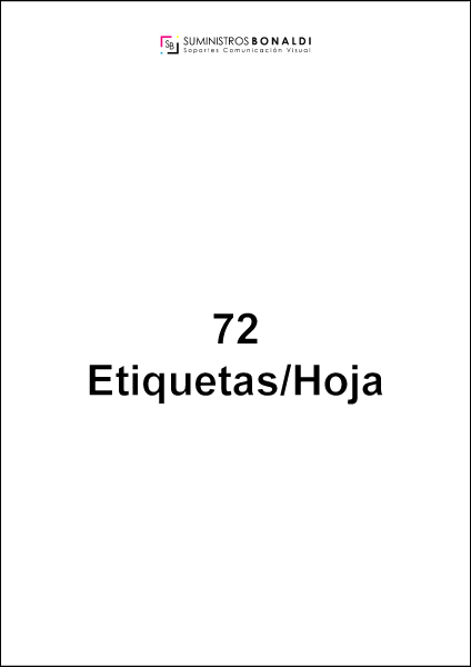 [4535248C] Etiqueta Adhesiva Precortada - 72 Etiquetas/hoja (500 Hojas)