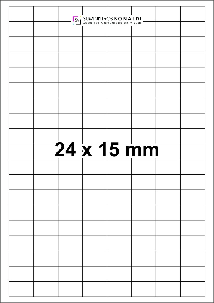 [452415] Etiqueta Adhesiva Precortada - 152 Etiquetas/Hoja (24 x 15 mm, 100 Hojas)