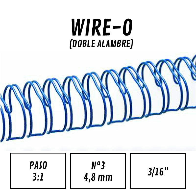 [21B4N93000] Wire-o (Doble Alambre) Bobinas (Negro, Paso 3:1, Nº 4 - 1/4 " 6,4 mm, (93000))