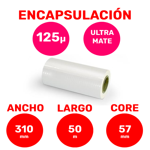 [29E12531050C57M] Bobina Encapsulación Ultra Mate Core 57 (310 mm, 50 m, 125µ)
