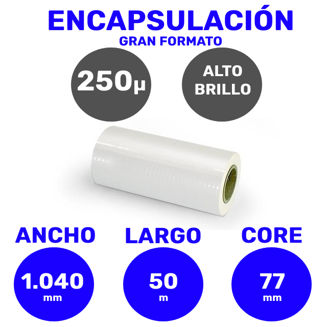 Bobina Encapsulación Gran Formato Alto Brillo
