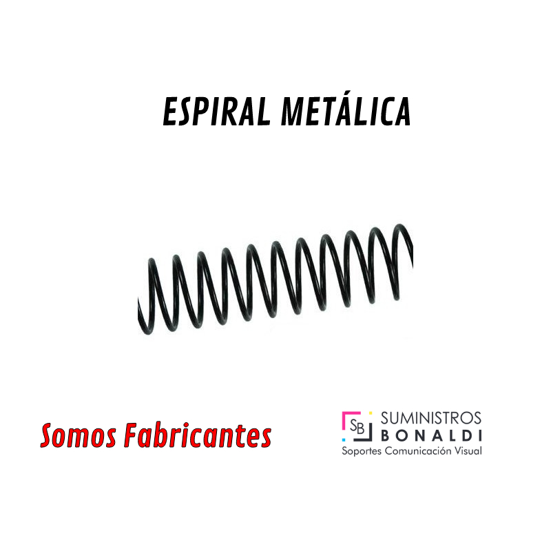 [20206CEAM] Espiral Metálica Colores Especiales (Paso 64 (5:1), Amarillo_12, 6 Ø (100 uds))