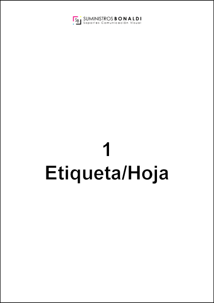 Etiqueta Adhesiva Precortada - 1 Etiqueta/Hoja