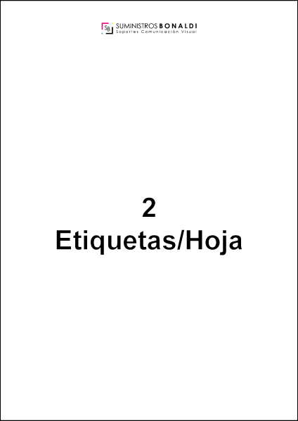 Etiqueta Adhesiva Precortada - 2 Etiquetas/Hoja