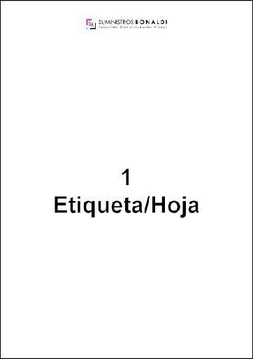 Etiqueta Adhesiva Precortada - 1 Etiqueta/Hoja