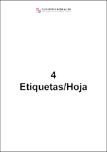 Etiqueta Adhesiva Precortada - 4 Etiquetas/Hoja