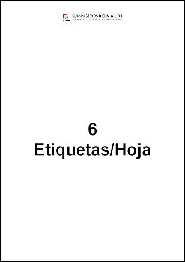 Etiqueta Adhesiva Precortada - 6 Etiquetas/Hoja