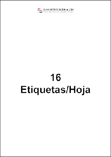 Etiqueta Adhesiva Precortada - 16 Etiquetas/Hoja