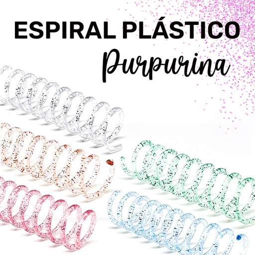 Espiral Plástico Colores Purpurina