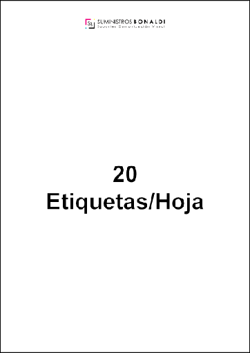 Etiqueta Adhesiva Precortada - 20 Etiquetas/Hoja