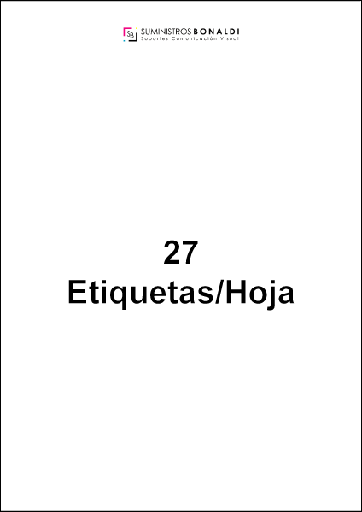 Etiqueta Adhesiva Precortada - 27 Etiquetas/Hoja