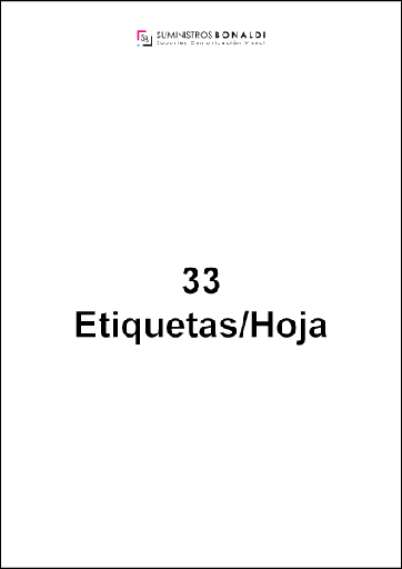 Etiqueta Adhesiva Precortada - 33 Etiquetas/Hoja