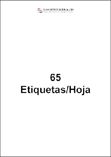 Etiqueta Adhesiva Precortada - 65 Etiquetas/Hoja