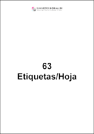 Etiqueta Adhesiva Precortada - 63 Etiquetas/hoja