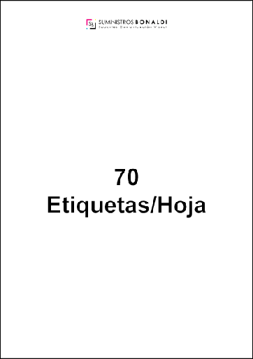 Etiqueta Adhesiva Precortada - 70 Etiquetas/Hoja