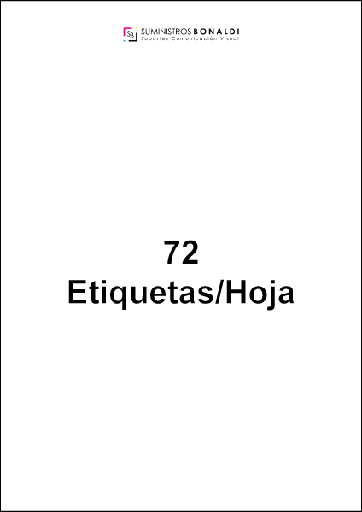 Etiqueta Adhesiva Precortada - 72 Etiquetas/hoja